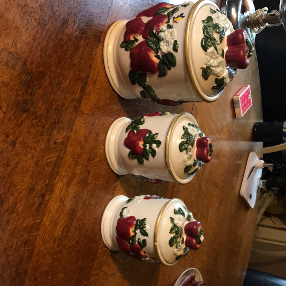 Vintage apple canister set